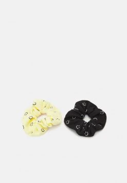 Fire & Glory POULI SCHRUNCHIE 2 PACK - Hair Styling Accessory - Black/bright Yellow